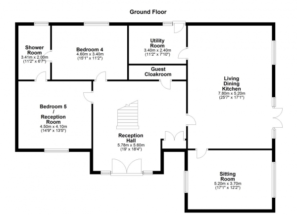 Floor Plan Image for 5 Bedroom Detached House for Sale in HALLMARK FINE HOMES | Broomhall Avenue, Wakefield