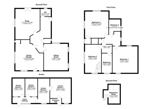 Floor Plan for 4 Bedroom Detached House for Sale in HALLMARK FINE HOMES | High Street, Normanton, WF6, 1NW -  &pound700,000