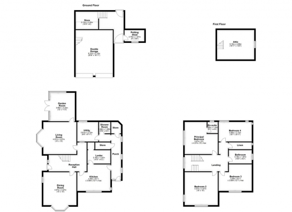 Floor Plan Image for 4 Bedroom Property for Sale in Sowood Lane, Ossett