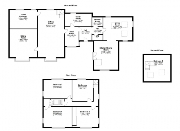 Floor Plan Image for 5 Bedroom Cottage for Sale in HALLMARK FINE HOMES |  Huddersfield Road, Bretton, Wakefield