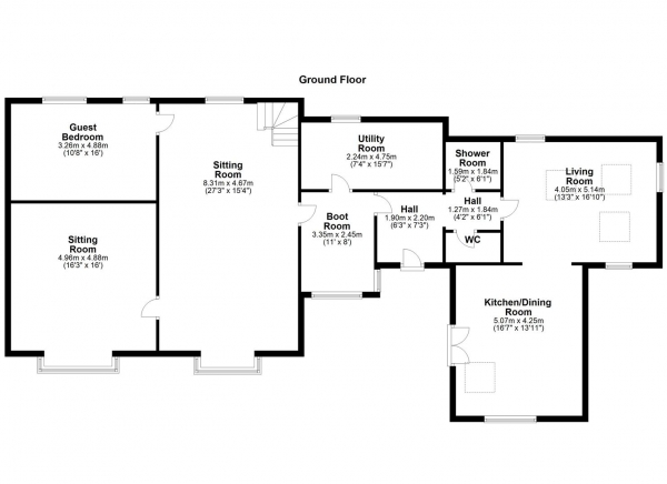 Floor Plan Image for 5 Bedroom Cottage for Sale in HALLMARK FINE HOMES |  Huddersfield Road, Bretton, Wakefield