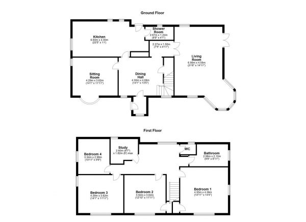 Floor Plan Image for 4 Bedroom Detached House for Sale in HALLMARK FINE HOMES | Woodlands, Woodland Rise, Wakefield