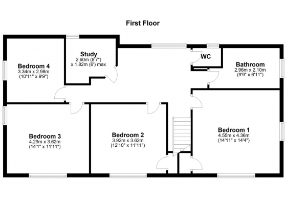 Floor Plan Image for 4 Bedroom Detached House for Sale in HALLMARK FINE HOMES | Woodlands, Woodland Rise, Wakefield