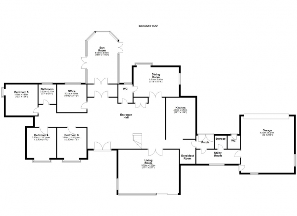 Floor Plan Image for 5 Bedroom Detached House for Sale in HALLMARK FINE HOMES | Philips Lane, Darrington, Pontefract