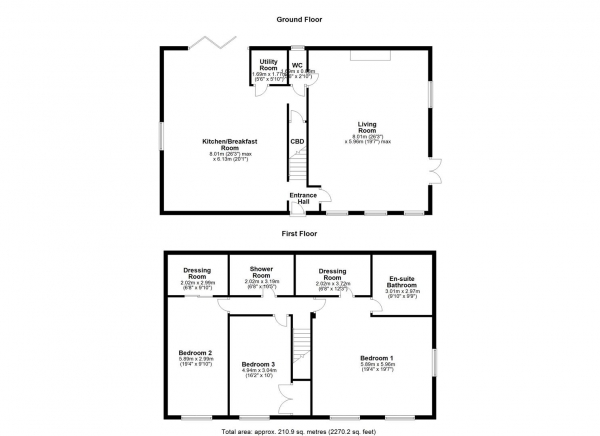 Floor Plan Image for 3 Bedroom Detached House for Sale in HALLMARK FINE HOMES | Queen Street, Carlton, Wakefield