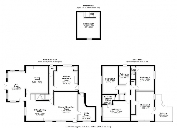 Floor Plan Image for 4 Bedroom Link Detached House for Sale in HALLMARK FINE HOMES | Almshouse Lane, Newmillerdam, Wakefield