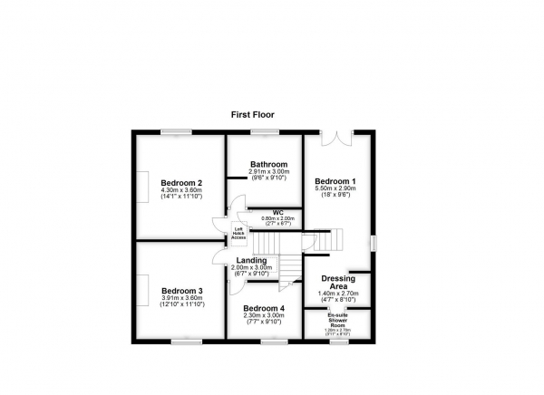 Floor Plan for 4 Bedroom Semi-Detached House for Sale in HALLMARK FINE HOMES | Woodthorpe Lane, Sandal, Wakefield, WF2, 6JH -  &pound750,000