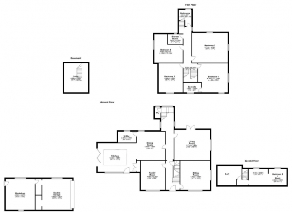 Floor Plan for 5 Bedroom Detached House for Sale in HALLMARK FINE HOMES | Pontefract Road, Ackworth, Pontefract, WF7, 7LN -  &pound1,000,000