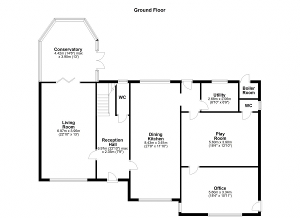 Floor Plan for 4 Bedroom Detached House for Sale in HALLMARK FINE HOMES | Cobcroft Lane, Cridling Stubbs, Knottingley, WF11, 0AZ -  &pound650,000