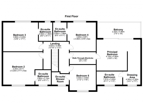 Floor Plan for 5 Bedroom Detached House for Sale in HALLMARK FINE HOMES | Baghill Road, West Ardsley, WF3, 1DF -  &pound995,000