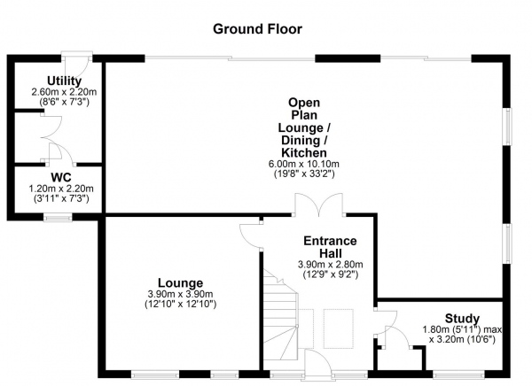 Floor Plan for 4 Bedroom Detached House for Sale in HALLMARK FINE HOMES | The Paddocks, Woodhouse Lane, East Ardsley, Wakefield, WF3, 2JZ -  &pound875,000