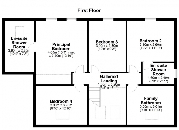 Floor Plan for 4 Bedroom Detached House for Sale in HALLMARK FINE HOMES | The Paddocks, Woodhouse Lane, East Ardsley, Wakefield, WF3, 2JZ -  &pound875,000