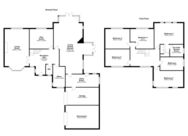 Floor Plan Image for 5 Bedroom Detached House for Sale in HALLMARK FINE HOMES | Bretton Lane, Crigglestone, Wakefield