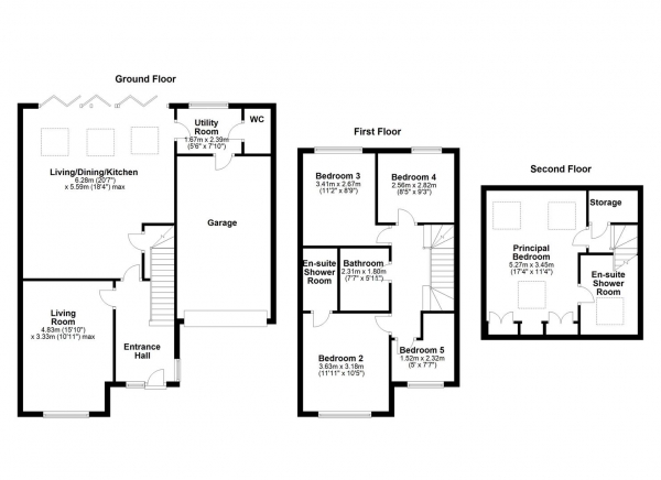 Floor Plan Image for 5 Bedroom Detached House for Sale in HALLMARK FINE HOMES | Darrington Road, East Hardwick, Pontefract