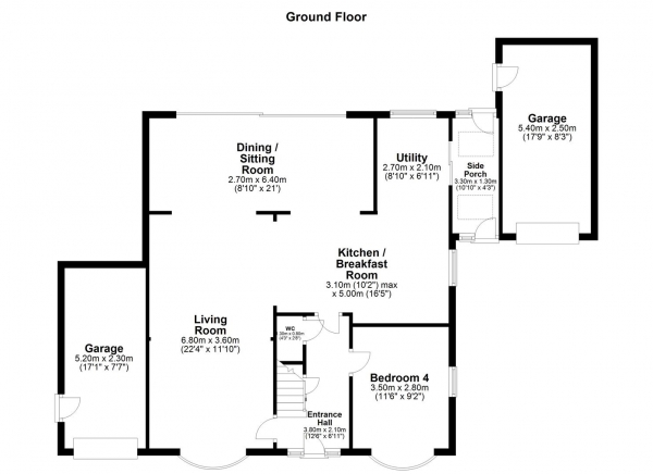 Floor Plan Image for 4 Bedroom Detached House for Sale in HALLMARK FINE HOMES | Runtlings Lane, Ossett