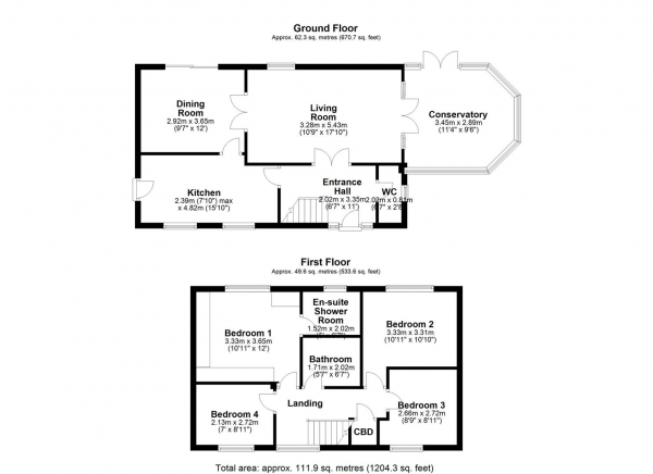 Floor Plan Image for 4 Bedroom Detached House for Sale in HALLMARK FINE HOMES | Meadowgate Drive, Lofthouse