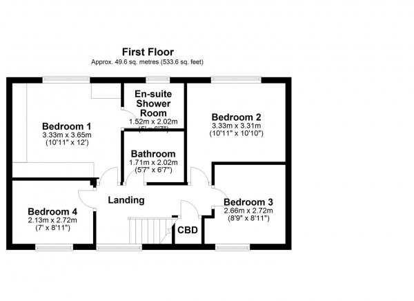 Floor Plan Image for 4 Bedroom Detached House for Sale in HALLMARK FINE HOMES | Meadowgate Drive, Lofthouse