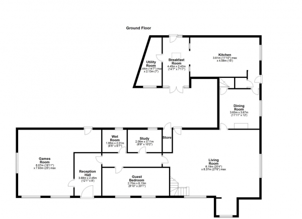 Floor Plan Image for 5 Bedroom Detached House for Sale in HALLMARK FINE HOMES | South Baileygate, Pontefract