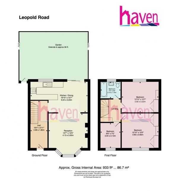 Floor Plan for 3 Bedroom Semi-Detached House for Sale in Leopold Road, East Finchley, N2, N2, 8BG -  &pound800,000