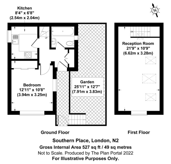 Floor Plan for 1 Bedroom Property for Sale in Southern Road, East Finchley, N2, N2, 9JG -  &pound500,000