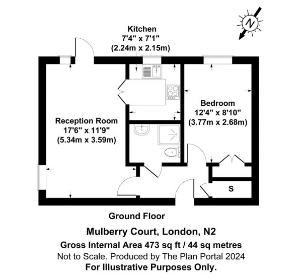 Floor Plan Image for 1 Bedroom Apartment for Sale in Mulberry Court, East Finchley, N2