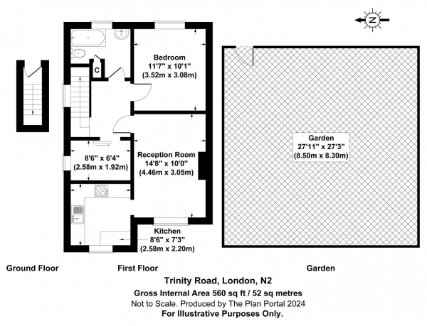 Floor Plan Image for 2 Bedroom Maisonette for Sale in Trinity Road, East Finchley, N2