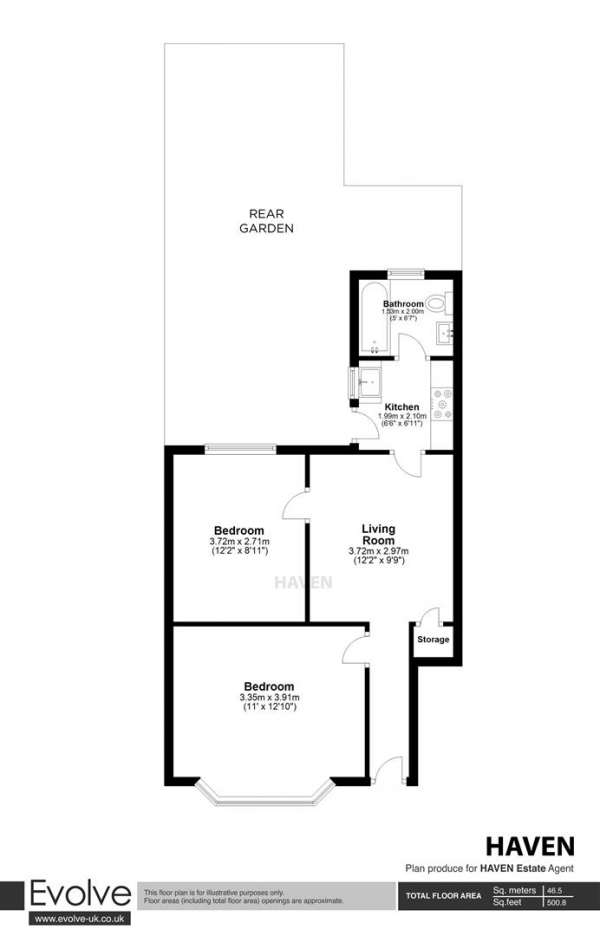 Floor Plan Image for 2 Bedroom Flat to Rent in Hove Avenue, Walthamstow, E17