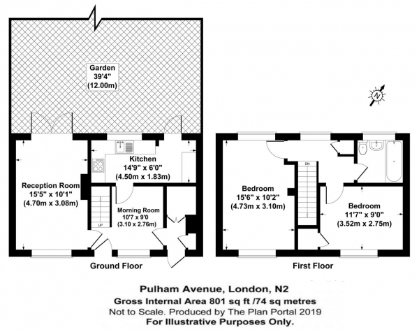 Floor Plan Image for 2 Bedroom Terraced House for Sale in Pulham Avenue, East Finchley, N2