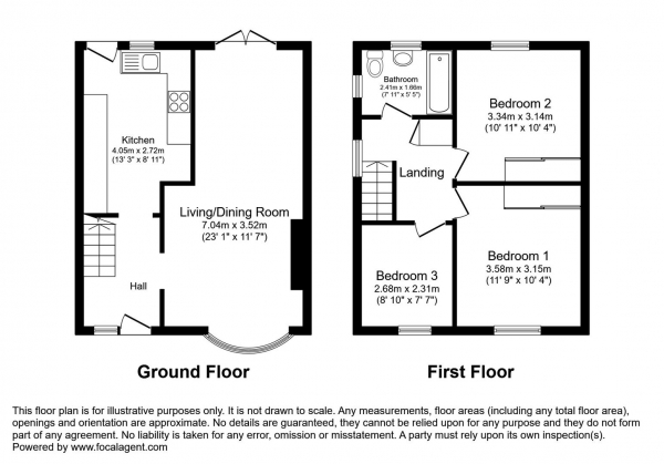 Floor Plan Image for 3 Bedroom Semi-Detached House for Sale in Highfields, Brackla, Bridgend