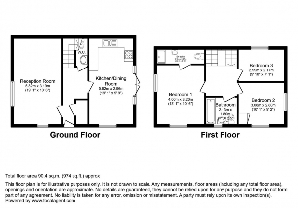 Floor Plan Image for 3 Bedroom Detached House for Sale in Ffordd Y Dociau, Barry