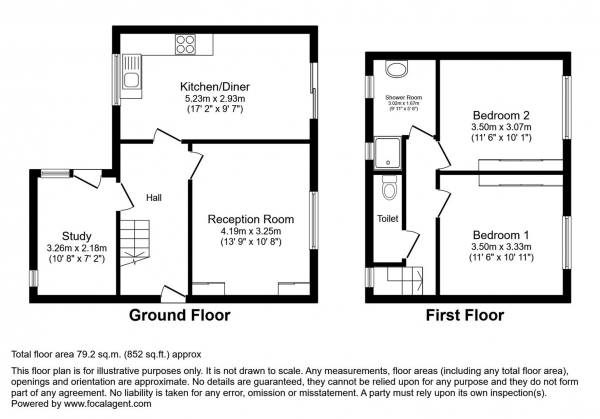 Floor Plan Image for 2 Bedroom End of Terrace House for Sale in Mallory Close, St. Athan, Barry