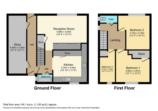 Floor Plan Image for 3 Bedroom Property for Sale in Shelley Crescent, Barry