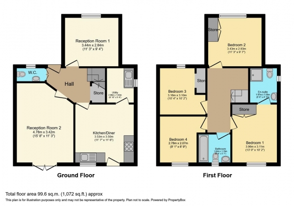 Floor Plan Image for 4 Bedroom Detached House for Sale in Camnant, Ystrad Mynach, Hengoed