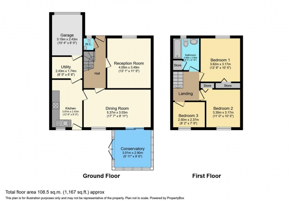 Floor Plan Image for 3 Bedroom Link Detached House for Sale in Cook Road, Barry