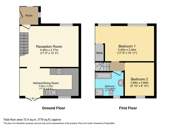 Floor Plan Image for 2 Bedroom Semi-Detached House for Sale in St. Andrews Road, Barry