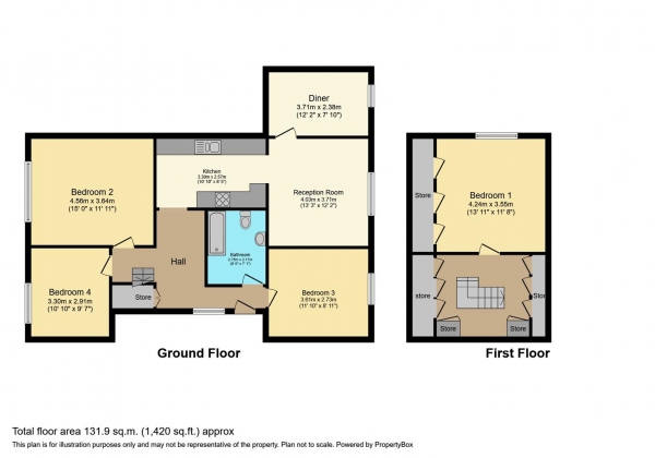 Floor Plan Image for 4 Bedroom Apartment for Sale in Heol Llanishen Fach, Cardiff