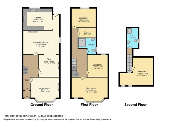 Floor Plan Image for 5 Bedroom Terraced House for Sale in Wenvoe Terrace, Barry