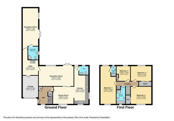 Floor Plan Image for 5 Bedroom Detached House for Sale in Danygraig Avenue, Porthcawl