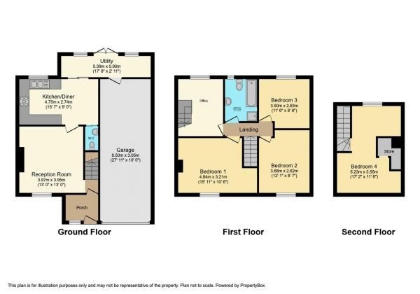 Floor Plan Image for 4 Bedroom Semi-Detached House for Sale in Charter Avenue, Barry