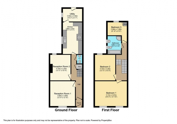 Floor Plan Image for 3 Bedroom Terraced House for Sale in Barry Road, Barry