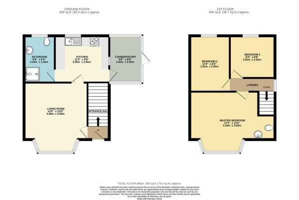 Floor Plan Image for 3 Bedroom Semi-Detached House for Sale in Charter Avenue, Barry