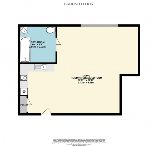 Floor Plan Image for 1 Bedroom Apartment for Sale in Dunraven House ,Westgate Street, Cardiff