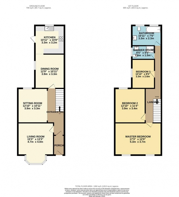 Floor Plan for 4 Bedroom Terraced House for Sale in Windsor Road, Barry, CF62, 7AW - Guide Price &pound320,000