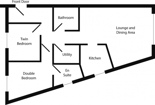 Floor Plan for 2 Bedroom Flat for Sale in Windsor Road, Cardiff, CF24, 2FY - Guide Price &pound175,000