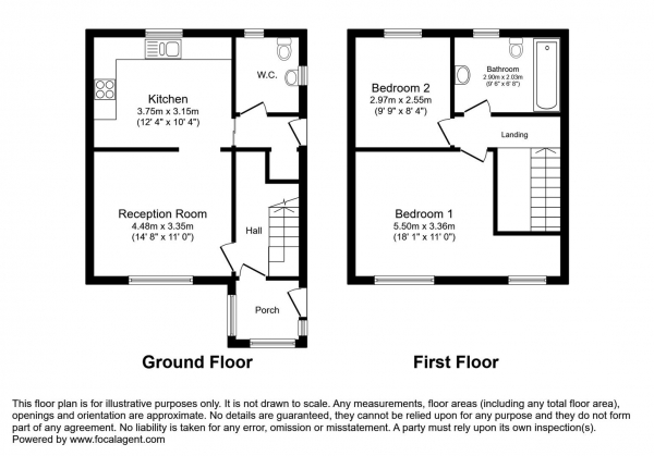 Floor Plan for 2 Bedroom Semi-Detached House for Sale in Barry Road, Barry, CF62, 8HF - Guide Price &pound230,000