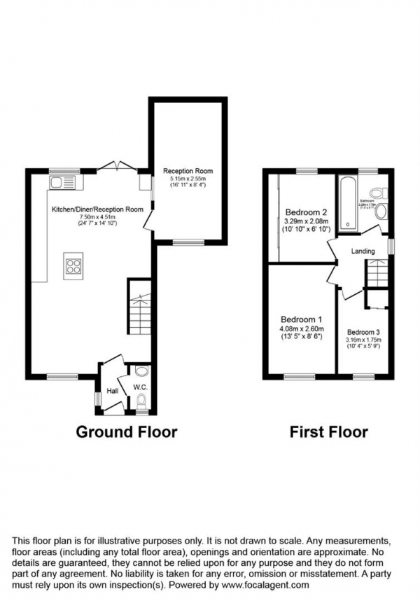 Floor Plan Image for 3 Bedroom Semi-Detached House for Sale in Rhodfa Sweldon, Barry