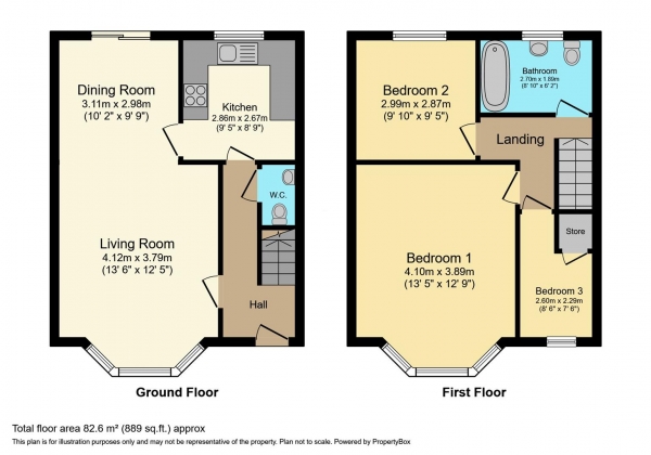 Floor Plan Image for 3 Bedroom Terraced House for Sale in Maes-Y-Cwm Street, Barry