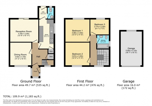 Floor Plan Image for 3 Bedroom Semi-Detached House for Sale in Dyffryn Place, Barry