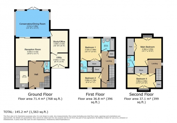 Floor Plan Image for 4 Bedroom Semi-Detached House for Sale in Heol Gylfinir, Barry