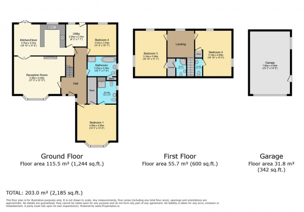 Floor Plan Image for 4 Bedroom Detached House for Sale in Greenfield Avenue, Pontypridd